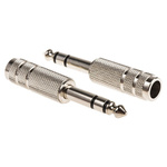 RS PRO Jack Connector 6.35 mm Cable Mount Stereo Plug, 3Pole