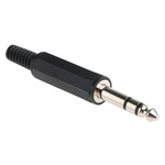 RS PRO Jack Connector 6.35 mm Cable Mount Stereo Plug, 3Pole