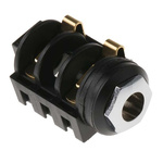 RS PRO Jack Connector 6.35 mm Panel Mount Mono Socket, 2Pole