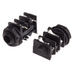 RS PRO Jack Connector 6.35 mm PCB Mount Mono Socket, 2Pole