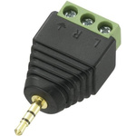 RS PRO Jack Plug Cable Mount Phone Plug Adapter Plug, 3Pole 5A