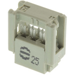 Harting 6-Way IDC Connector Socket for Cable Mount, 2-Row