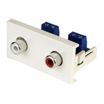RS PRO Double Gang 2 Way Female RCA Faceplate