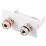 RS PRO Double Gang 2 Way Female AV Faceplate
