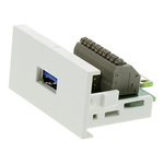 RS PRO Single Gang 1 Way Female USB 3.0 Faceplate