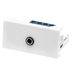 RS PRO Single Gang 1 Way Female 3.5 mm Stereo Audio Jack Faceplate