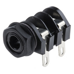 RS PRO Jack Connector 6.35 mm PCB Mount Mono Socket, 3Pole 5A