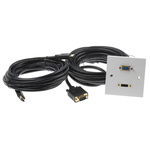 RS PRO Single Gang 2 Way Female HDMI, SVGA Faceplate