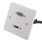 RS PRO Single Gang 2 Way Female HDMI, SVGA Faceplate