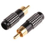 RS PRO Black Cable Mount RCA Plug, Gold
