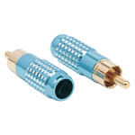 RS PRO Blue Cable Mount RCA Plug, Gold