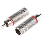 RS PRO Red Cable Mount RCA Plug, Nickel