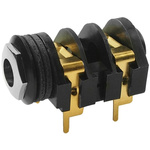 RS PRO Jack Connector 6.35 mm Panel Mount Mono Socket, 2Pole 5A