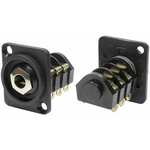 RS PRO Jack Connector 6.35 mm Panel Mount Stereo Socket, 3Pole