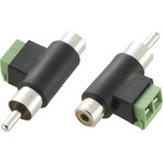 RS PRO Jack Plug Cable Mount Terminal Adapter Male/Female, 2Pole 5A