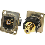 RS PRO White Panel Mount RCA Socket, Gold over Nickel, 2A