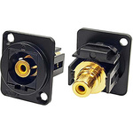 RS PRO Yellow Panel Mount RCA Socket, Gold over Nickel, 2A