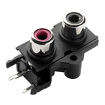 CUI Devices Red, White Horizontal Through Hole RCA Socket, Nickel