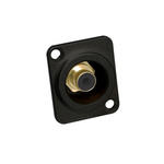 Amphenol Audio Black Panel Mount RCA Socket, Gold, 75A