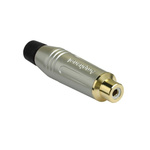 Amphenol Audio Satin Gold Cable Mount RCA Socket, Gold, 10A