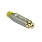 Amphenol Audio Satin Gold Cable Mount RCA Socket, Gold, 10A