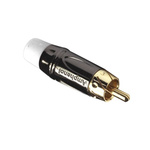 Amphenol Audio Black Chrome Cable Mount RCA Plug, Gold, 10A