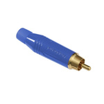 Amphenol Audio Blue Cable Mount RCA Plug, Gold, 10A