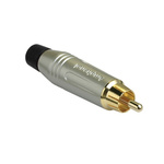 Amphenol Audio Satin Gold Cable Mount RCA Plug, Gold, 10A
