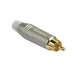 Amphenol Audio Satin Gold Cable Mount RCA Plug, Gold, 10A