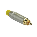 Amphenol Audio Satin Gold Cable Mount RCA Plug, Gold, 10A