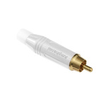 Amphenol Audio White Cable Mount RCA Plug, Gold, 10A