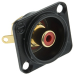 Neutrik Panel Mount RCA Socket, Gold over Nickel, 16A