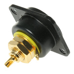 Neutrik Black Panel Mount RCA Socket, Gold over Nickel, 16A