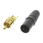 Neutrik Black RCA Plug, Gold, 1A