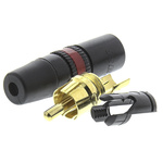 Neutrik Black, Red RCA Plug, Gold, 1A