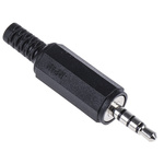 Lumberg Jack Connector 3.5 mm Cable Mount Stereo Plug, 4Pole 1A