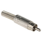 RS PRO Gold Cable Mount RCA Plug, Nickel Plated