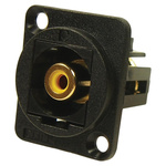RS PRO Black Panel Mount RCA Socket