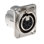 Neutrik Panel Mount XLR Connector, Female, 50 V, 7 Way, Silver over Nickel Plating