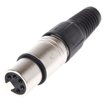 RS PRO Cable Mount XLR Connector, Female, 250 V ac, 5 Way, Silver Plating