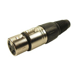 RS PRO Cable Mount XLR Connector, Female, 4 Way, Silver Plating