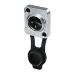 Re-An Products Socket Mount XLR Connector, Male, IP65, 3 Way