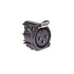 Amphenol Audio Chassis Mount XLR Connector, Vertical, Female, IP40, 133 V, 3 Way, Gold over Nickel Plating