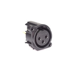 Amphenol Audio Chassis Mount XLR Connector, Vertical, Female, IP40, 133 V, 3 Way, Gold over Nickel Plating