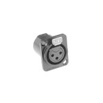 Amphenol Audio Chassis Mount XLR Connector, Female, IP40, 133 V, 3 Way, Silver Plating