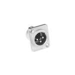 Amphenol Audio Chassis Mount XLR Connector, Male, IP40, 133 V, 3 Way, Silver Plating