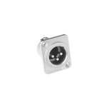 Amphenol Audio Chassis Mount XLR Connector, Male, IP40, 133 V, 3 Way, Silver Plating