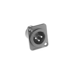 Amphenol Audio Chassis Mount XLR Connector, Male, IP40, 133 V, 3 Way, Gold Plating