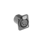Amphenol Audio Chassis Mount XLR Connector, Female, IP40, 133 V, 4 Way, Silver Plating