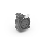 Amphenol Audio Chassis Mount XLR Connector, Horizontal, Female, IP40, 133 V, 5 Way, Gold over Nickel Plating